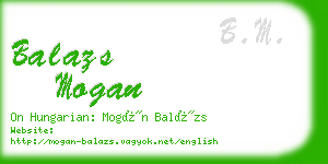 balazs mogan business card